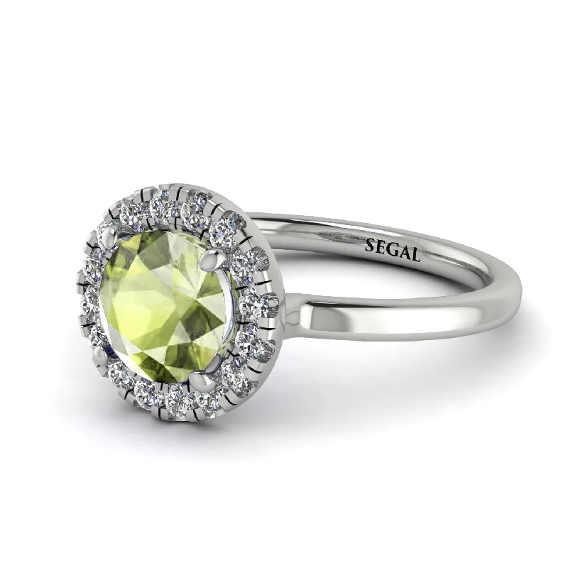 1ct Round Peridot Engagement Ring - Natalia No. 703