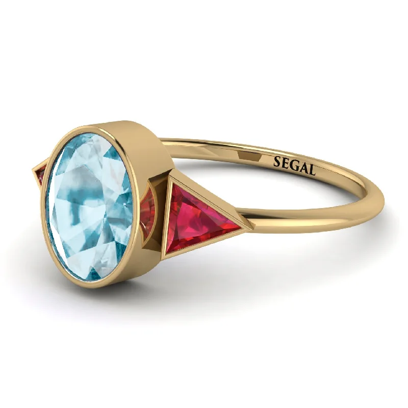 Geometrical Bezel Aquamarine Ring - Trinity No. 410