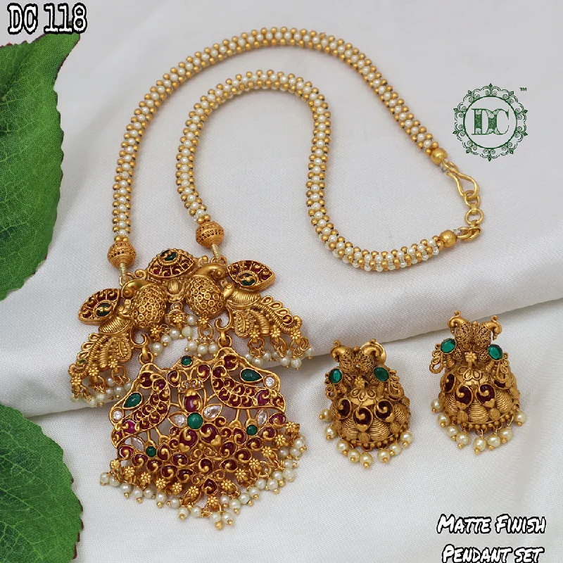 Unique Opal Necklace-Diksha Collection Gold Plated Pota Stone Necklace Set