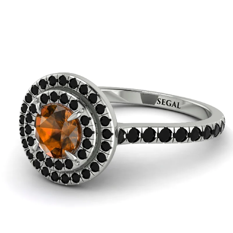 Double Halo Brown Diamond Ring - Zoey No. 1109