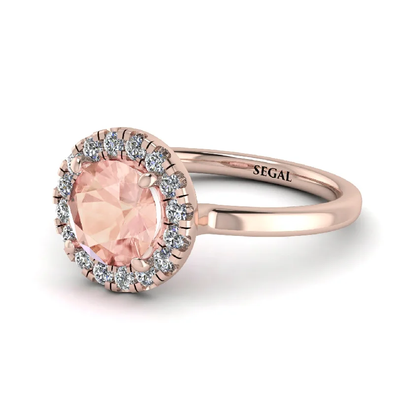 1ct Round Morganite Engagement Ring - Natalia No. 902