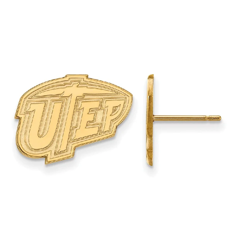 Zodiac Sign Earrings-10k Yellow Gold University of Texas El Paso Post Earrings