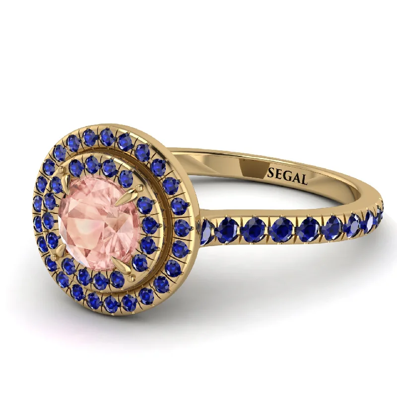 Double Halo Morganite Ring - Zoey No. 913