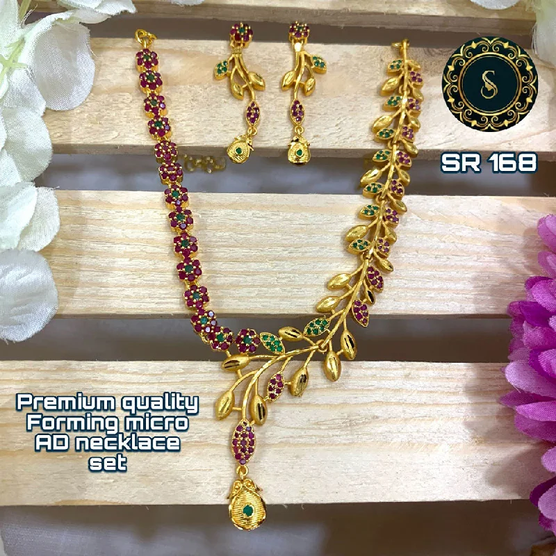 Fashionable Choker Necklace-Siara Collections Forming Gold Pota Stone Necklace Set