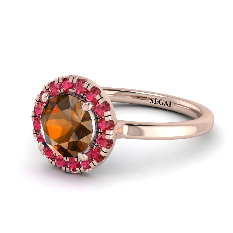 1ct Round Brown Diamond Engagement Ring - Natalia No. 1111