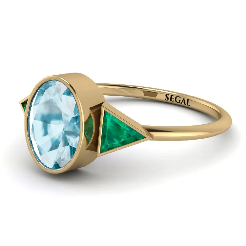 Geometrical Bezel Aquamarine Ring - Trinity No. 404