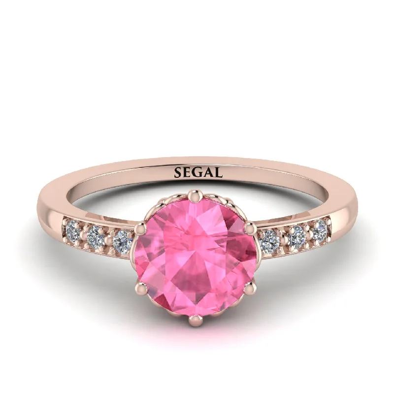 Classic Pink Moissanite Vintage Ring - Olivia No. 802