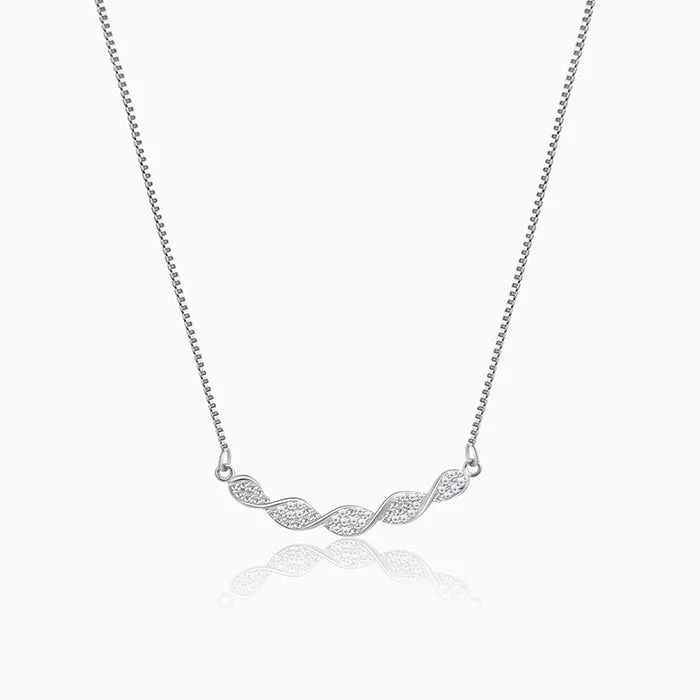 Celestial Star Necklace-Silver Helix Zircon Necklace