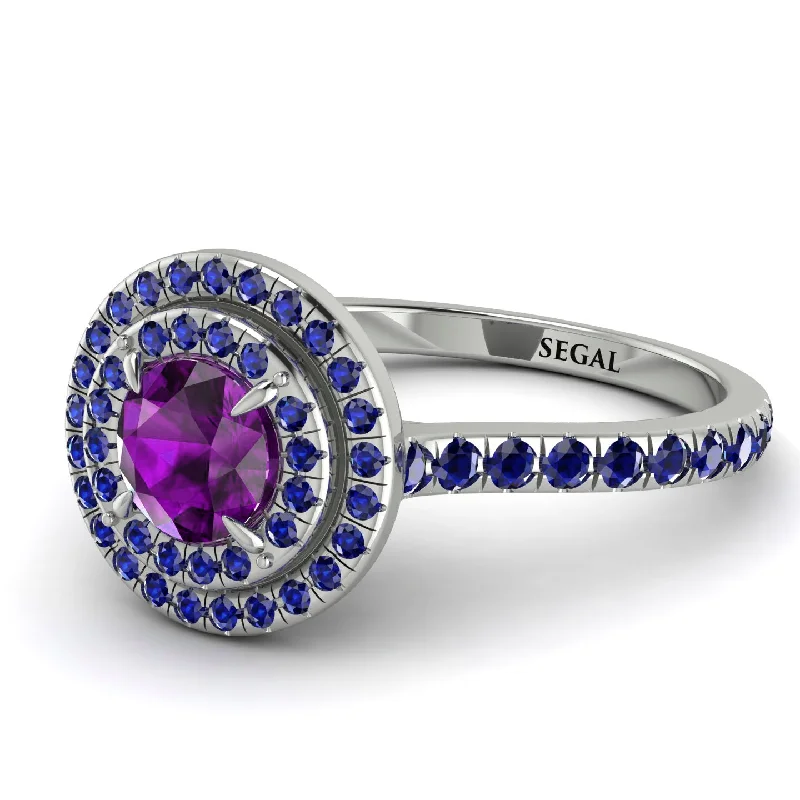 Double Halo Amethyst Ring - Zoey No. 315