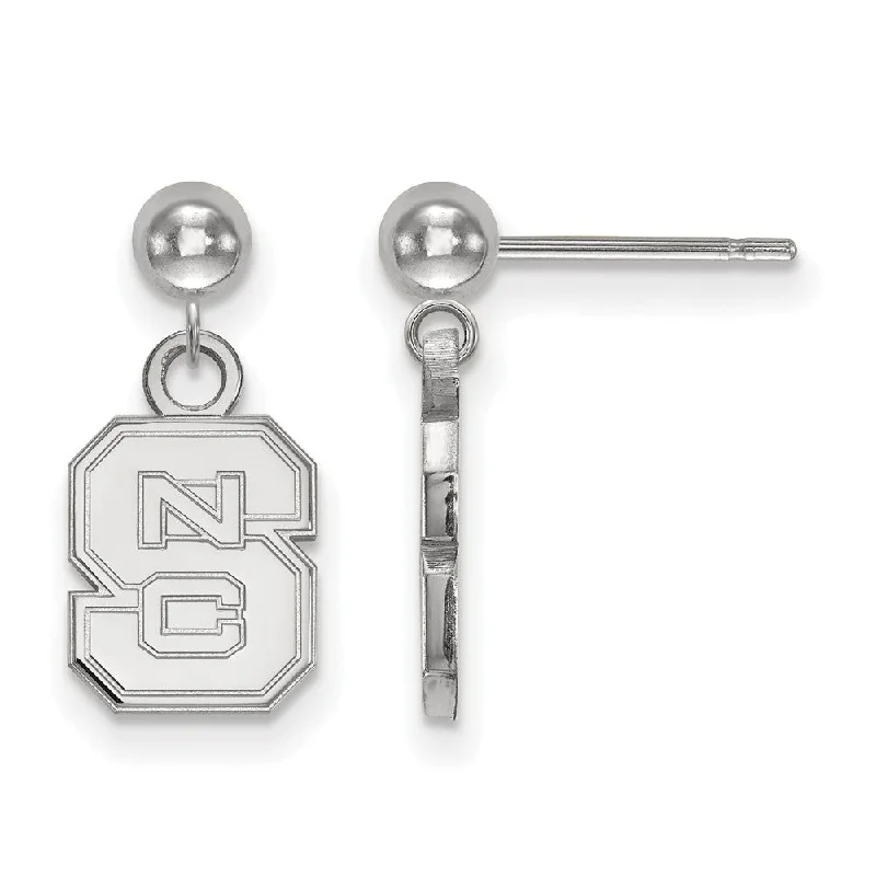 Gold Stud Earrings for Women-Sterling Silver North Carolina State 'NCS' Dangle Earrings