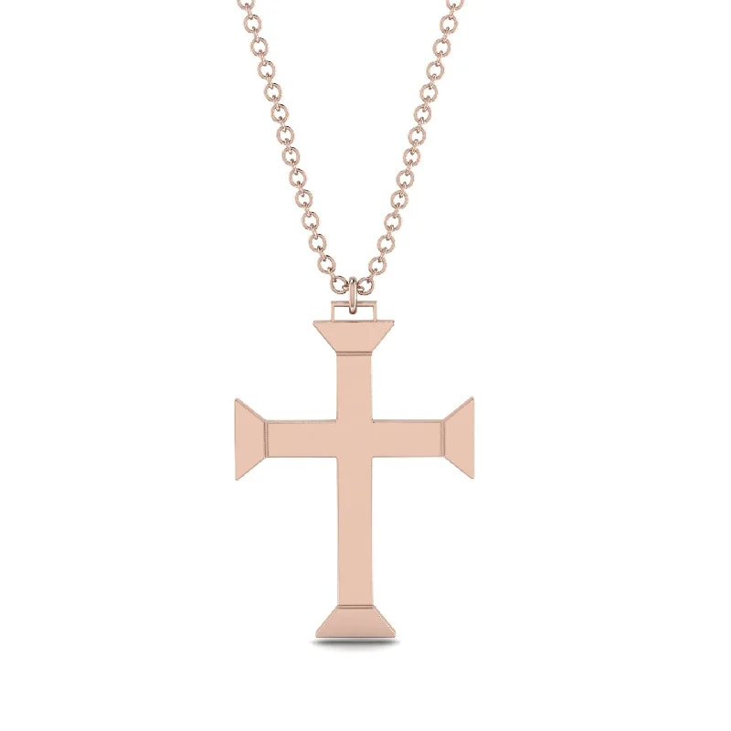 Personalized Pendant Necklace-Minimalist Christian Gold Cross Necklace - Andrew No. 2