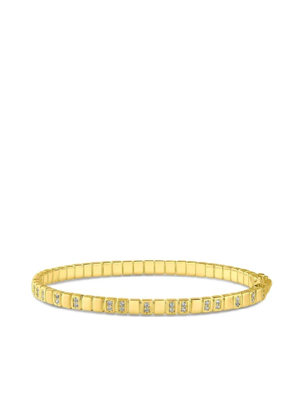 Elegant Gold Bangles Set-CZ Alternating Station Bangle