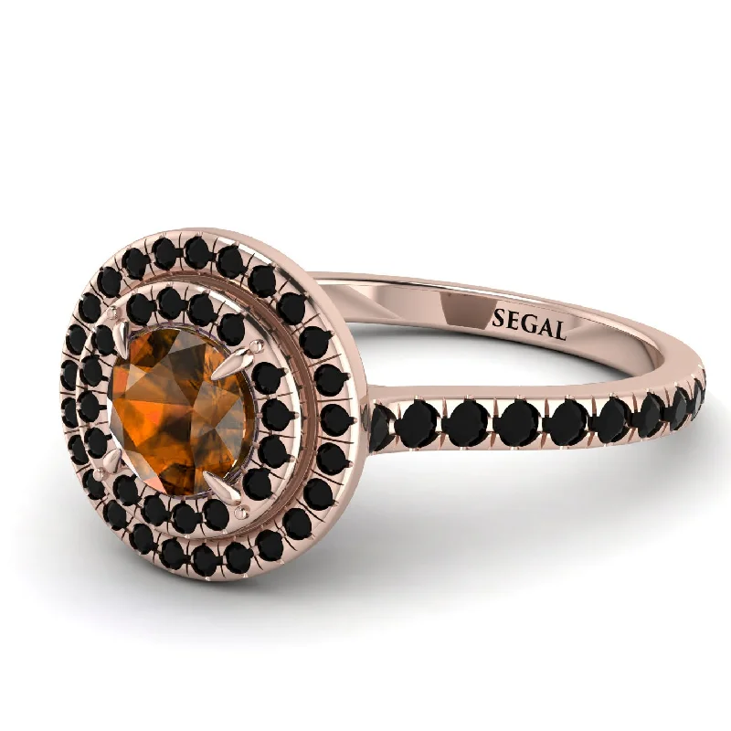 Double Halo Brown Diamond Ring - Zoey No. 1108