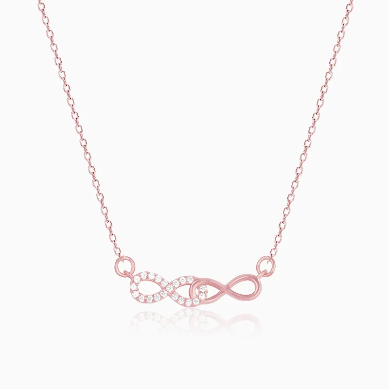 Dainty Chain Necklace-Rose Gold Double Infinity Love Necklace