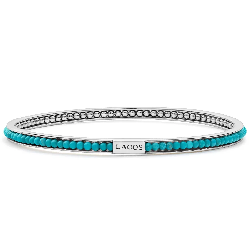 Boho Style Bangles-Caviar Icon Turquoise Bangle