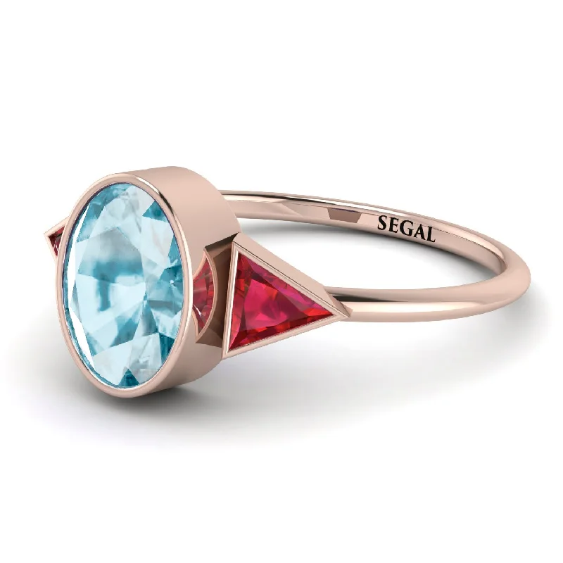 Geometrical Bezel Aquamarine Ring - Trinity No. 411