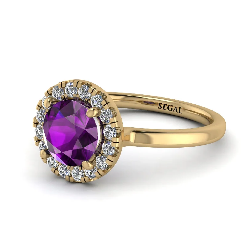 1ct Round Amethyst Engagement Ring - Natalia No. 301