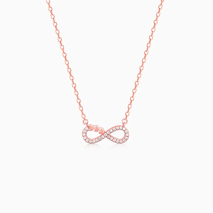 Diamond Necklace for Women-Rose Gold Infinity Heart Necklace