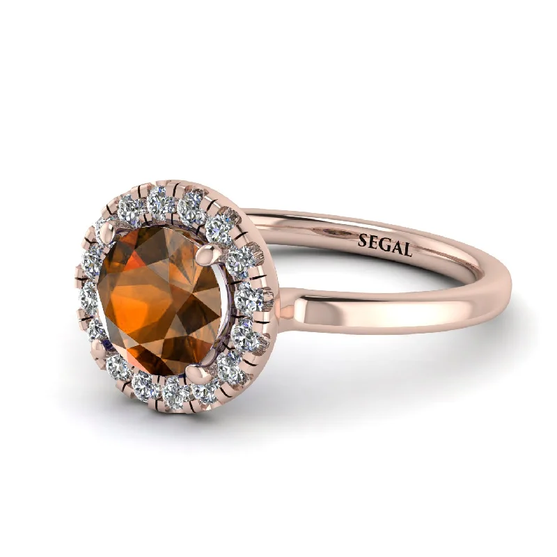 1ct Round Brown Diamond Engagement Ring - Natalia No. 1102