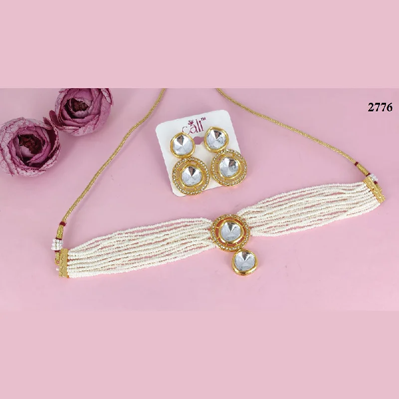 Classic Pendant Necklace-Corbeda Fashion Gold Plated Crystal Stone Choker Necklace Set