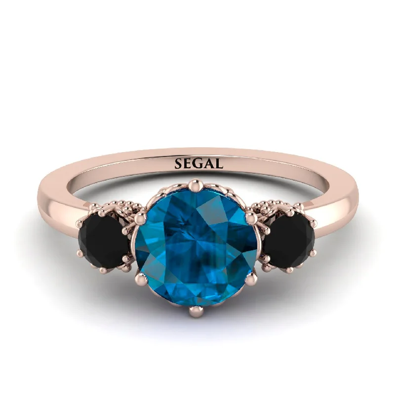 Classic 3 Stone Blue Topaz Engagement Ring - Sofia No. 508