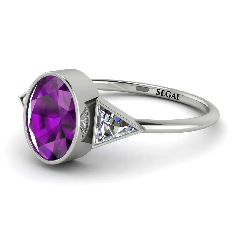 Geometrical Bezel Amethyst Ring - Trinity No. 303