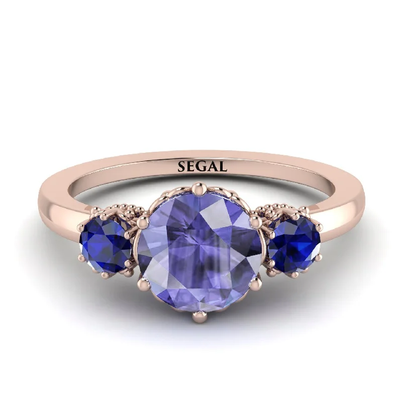 Classic 3 Stone Tanzanite Engagement Ring - Sofia No. 214