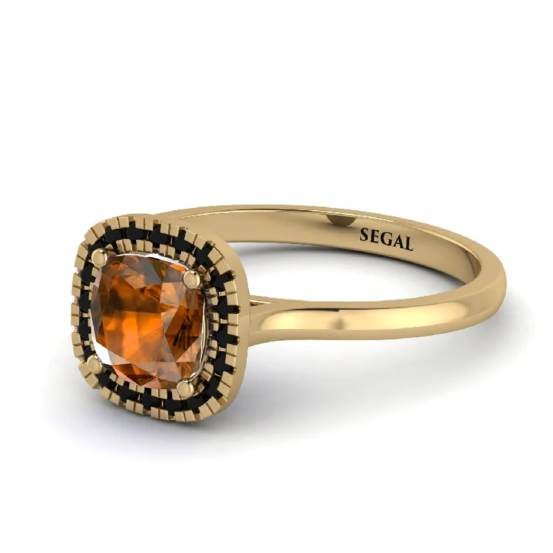 Vintage Classic Halo Cushion Brown Diamond Ring - Skylar No. 1107