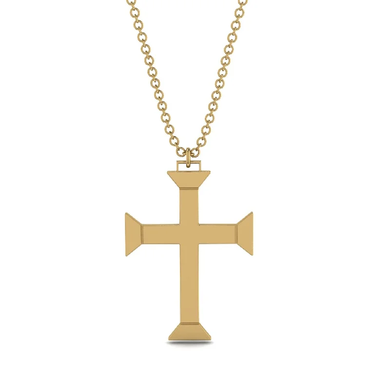 Personal Name Necklace-Minimalist Christian Gold Cross Necklace - Andrew No. 1