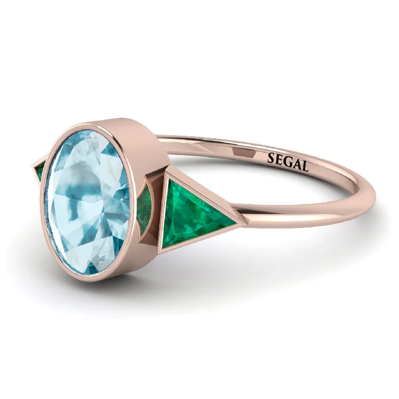 Geometrical Bezel Aquamarine Ring - Trinity No. 405