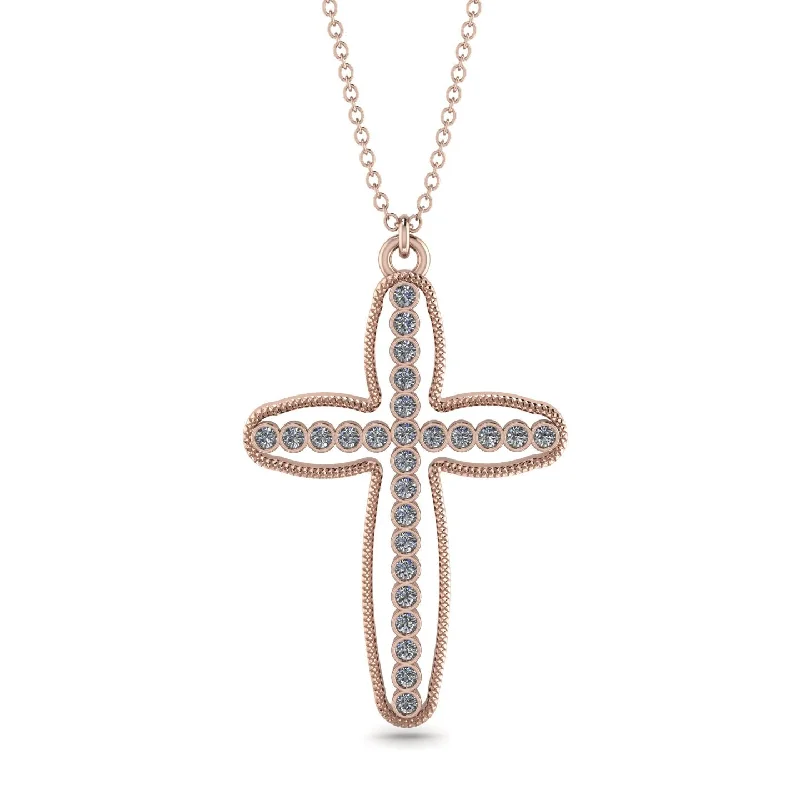 Name Necklace for Mom-Minimalist Cross Inside Cross Diamond Necklace - Mateo No. 2