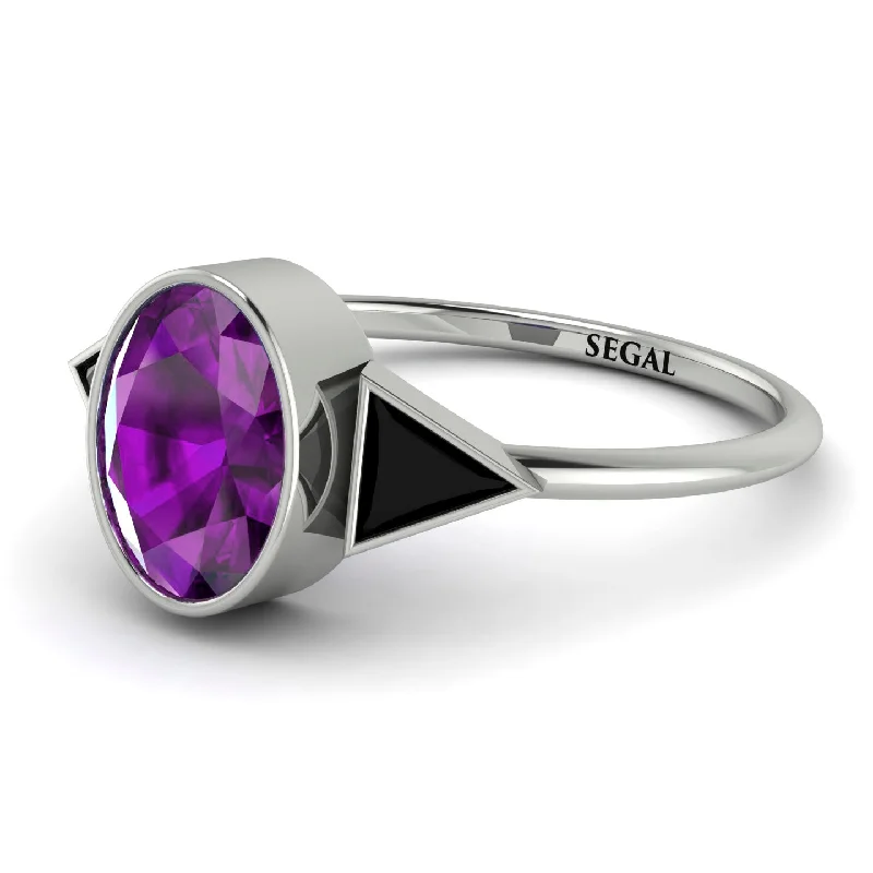 Geometrical Bezel Amethyst Ring - Trinity No. 309