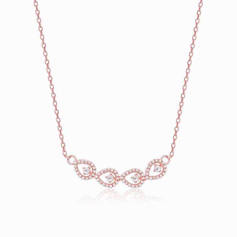 Trendy Gold Pendant Necklace-Rose Gold Peary Love Necklace