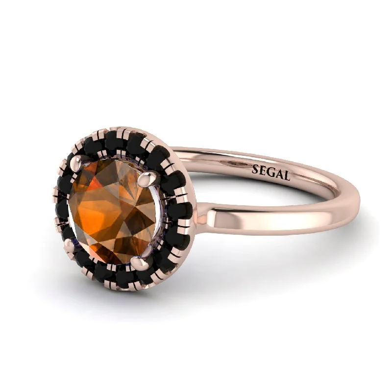 1ct Round Brown Diamond Engagement Ring - Natalia No. 1108