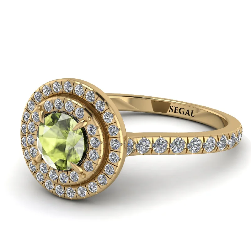 Double Halo Peridot Ring - Zoey No. 701