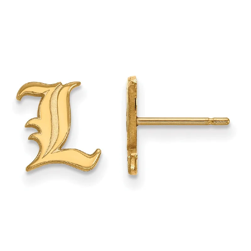 Designer Silver Earrings-14k Yellow Gold University of Louisville XS (Tiny) Post Earrings