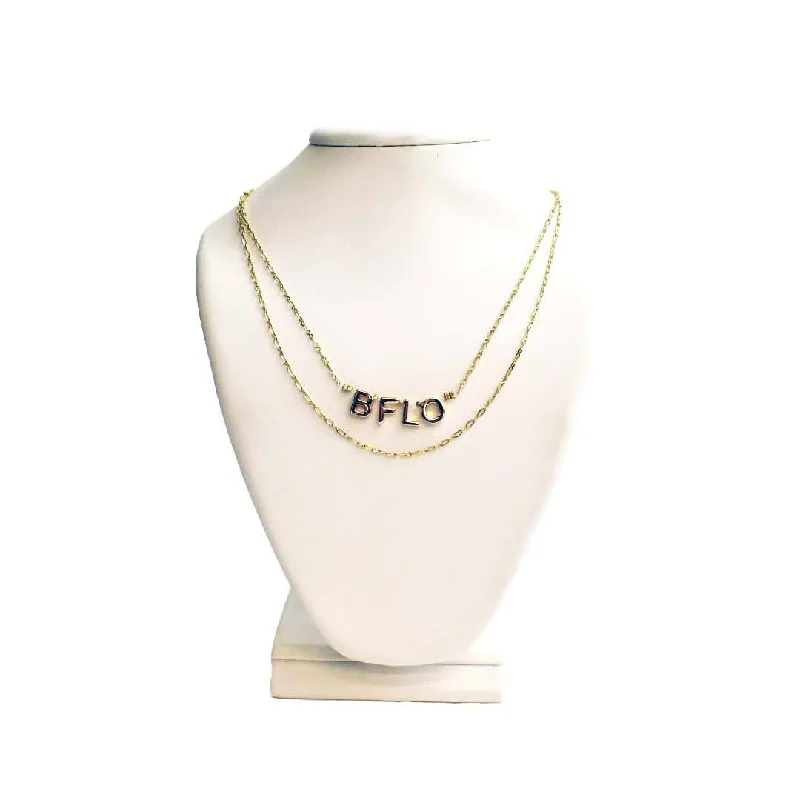 Personalized Name Plate Necklace-BFLO 15'' Adjustable Layered Necklace