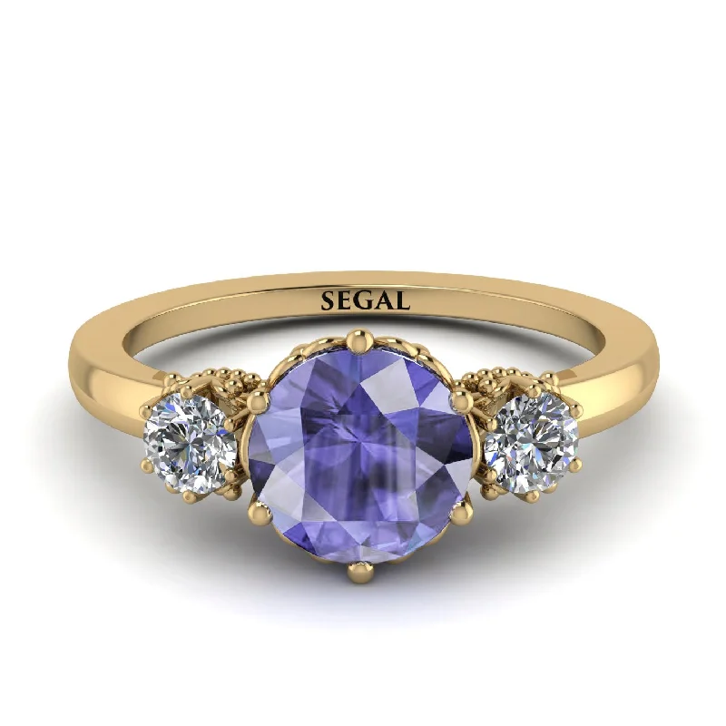 Classic 3 Stone Tanzanite Engagement Ring - Sofia No. 201