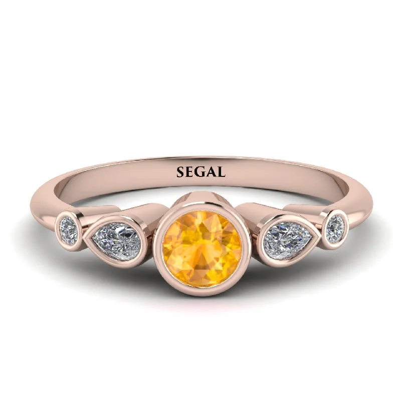 Bezel Symmetrical Yellow Diamond Ring - Ivy No. 1002