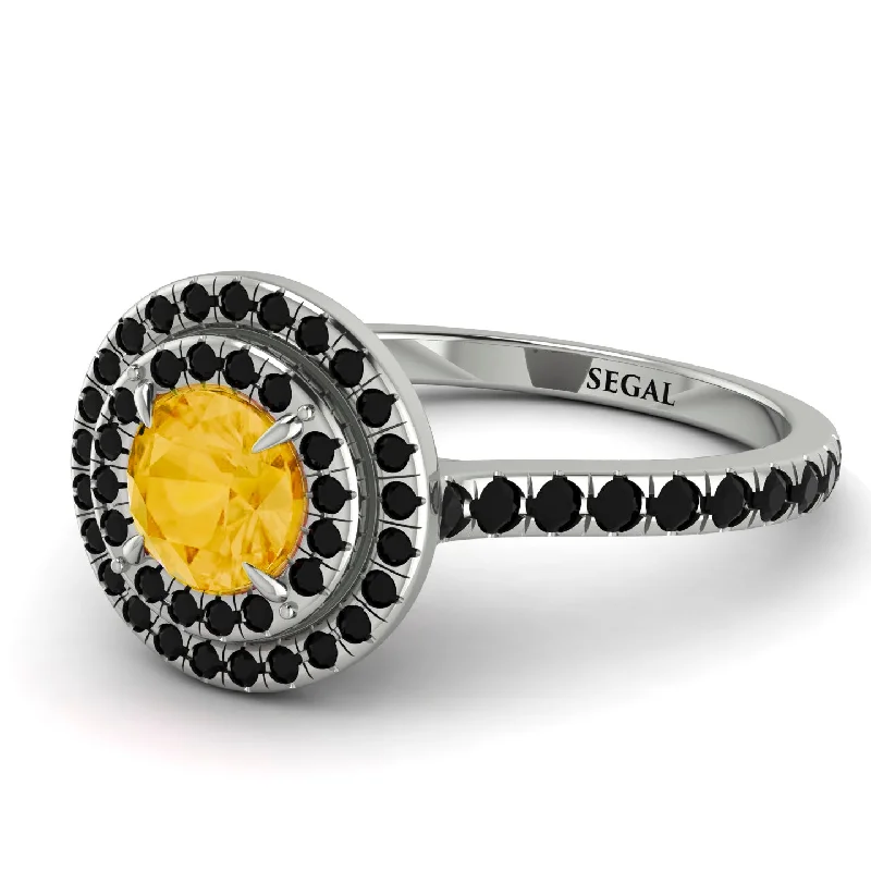 Double Halo Citrine Ring - Zoey No. 609