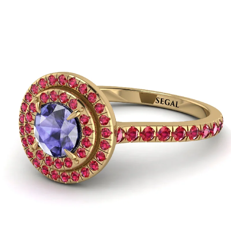 Double Halo Tanzanite Ring - Zoey No. 210