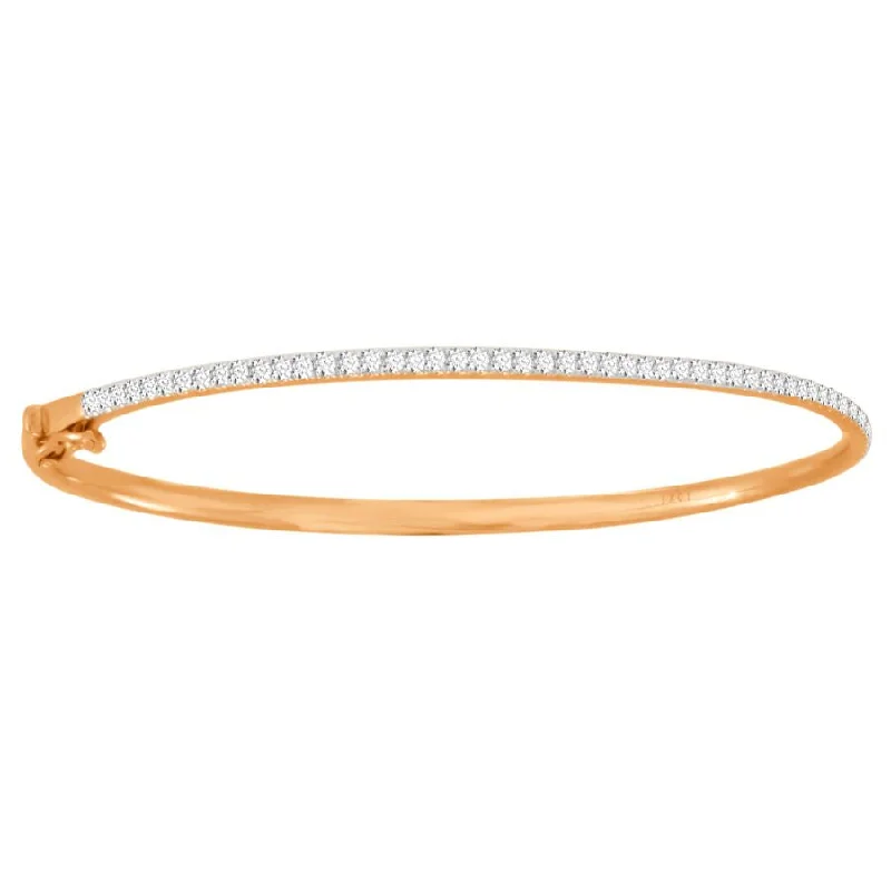 Sparkling Diamond Bangles-LADIES BANGLE 0.50CT ROUND DIAMOND 10K ROSE GOLD