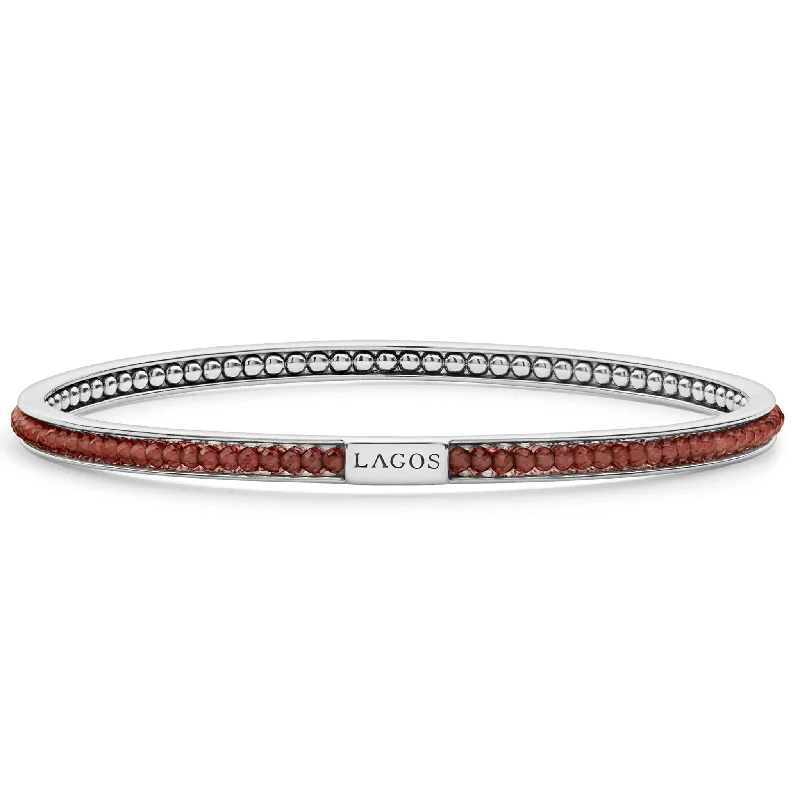 Bridal Wedding Bangles-Caviar Icon Garnet Bangle