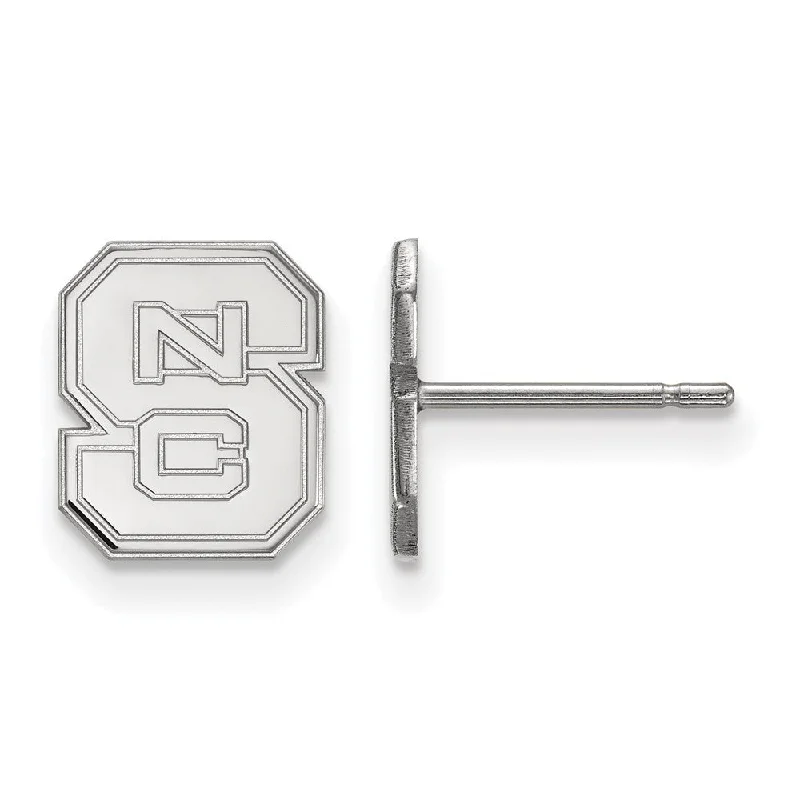 Artisan Silver Earrings-Sterling Silver North Carolina State XS (Tiny) 'NCS' Post Earrings