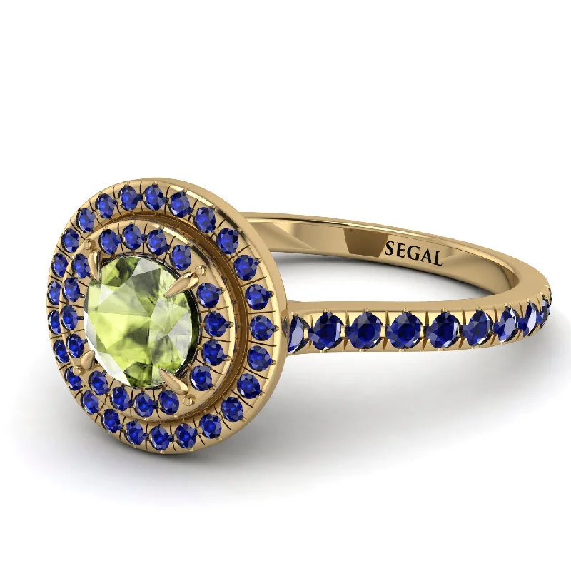 Double Halo Peridot Ring - Zoey No. 713