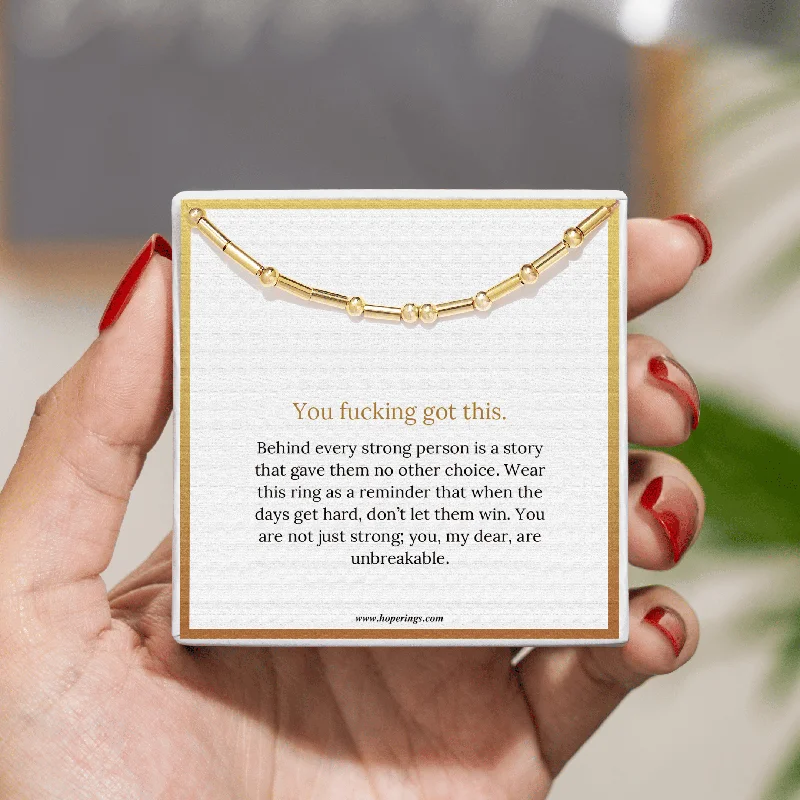 Classic Gold Pendant Necklace-You  F♡cking Got This Morse Code Necklace