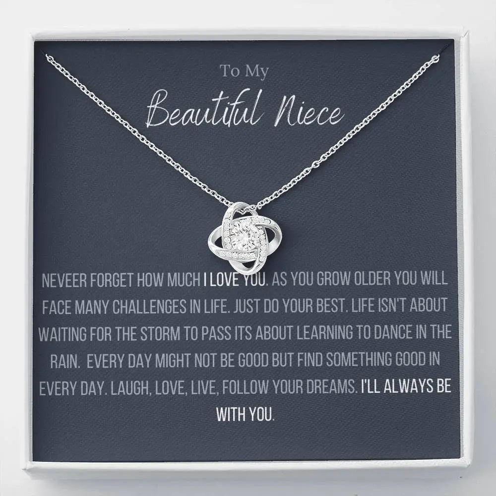 Unique Designer Necklace-The Infinity Love Knot Necklace™ To My Niece