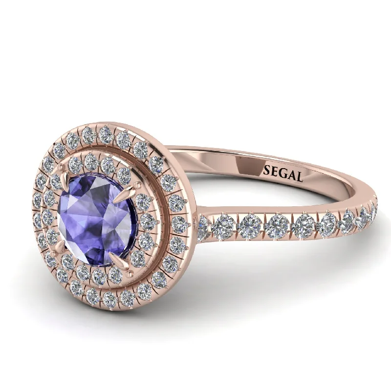 Double Halo Tanzanite Ring - Zoey No. 202