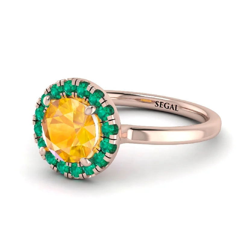 1ct Round Yellow Diamond Engagement Ring - Natalia No. 1005