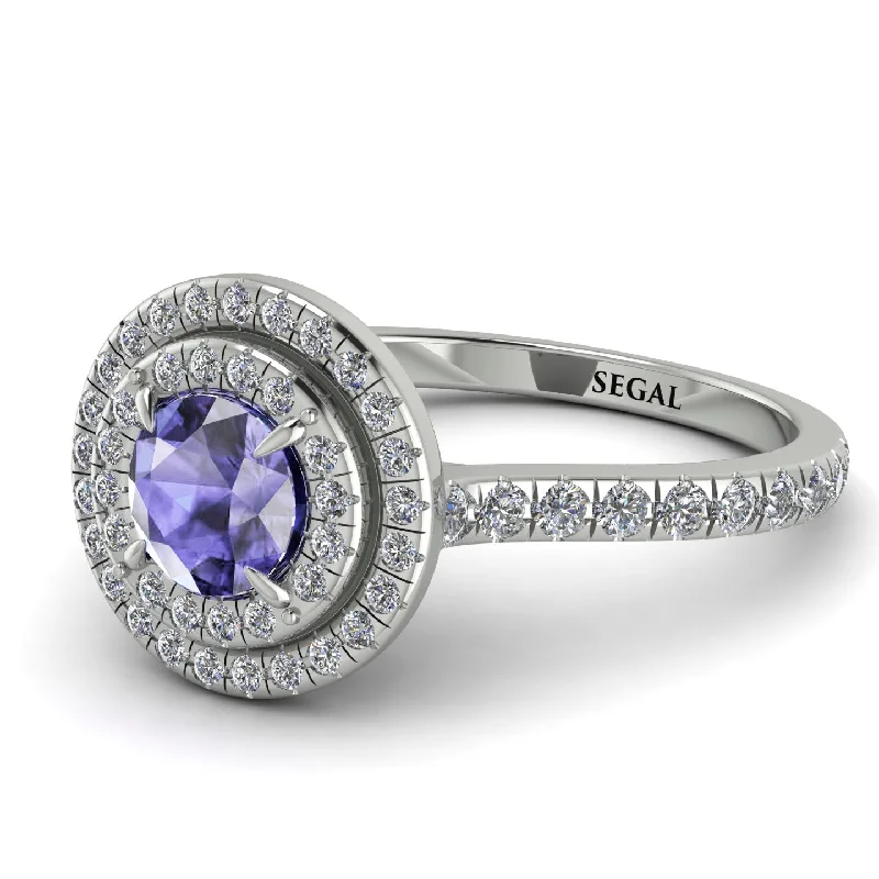 Double Halo Tanzanite Ring - Zoey No. 203